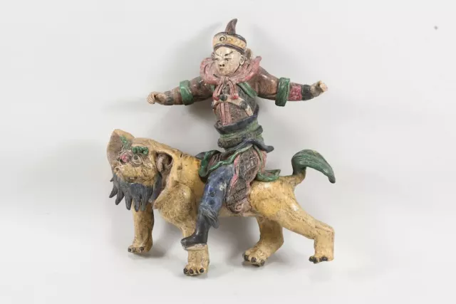 B56W21- Keramik Figur Reiter auf Foohund/ Firstreiter, China