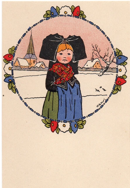 HANSI - GOSSES D'ALSACE - Carte postale ancienne SUPERBE ETAT - Ed Cigogne