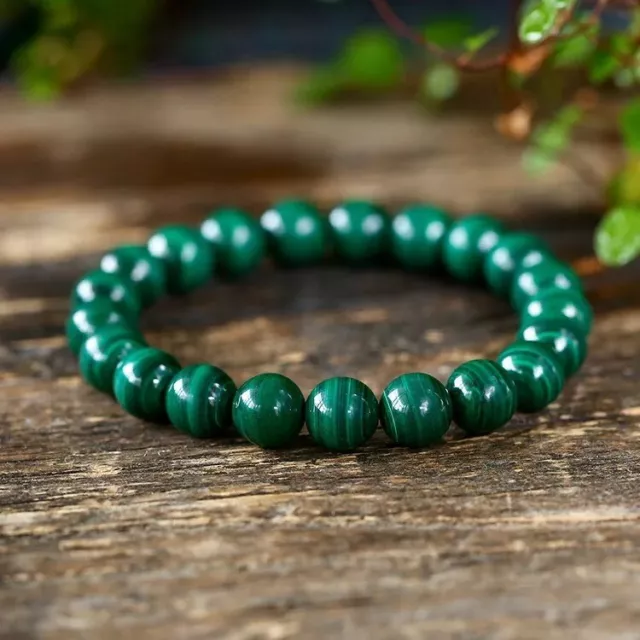 Handmade Malachite 6mm Round Beads Gemstone Healing Reiki Crystal Bracelet Gift