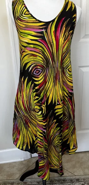 COCO CABANA Colorful Design Lightweight Resort Beach Pool Dress Cover Up Sz M 2