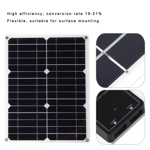 Panel solar de silicio monocristalino semiflexible de 15 W 18 V para acampar automóviles Reino Unido