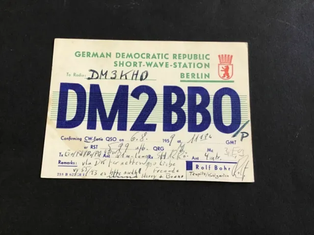 Vintage QSL Radio communication card Germany 1959  R37603