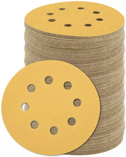 5 in Sanding Discs 40-3000 Grit Hook Loop 8-Hole Sandpaper Orbital Sander Paper