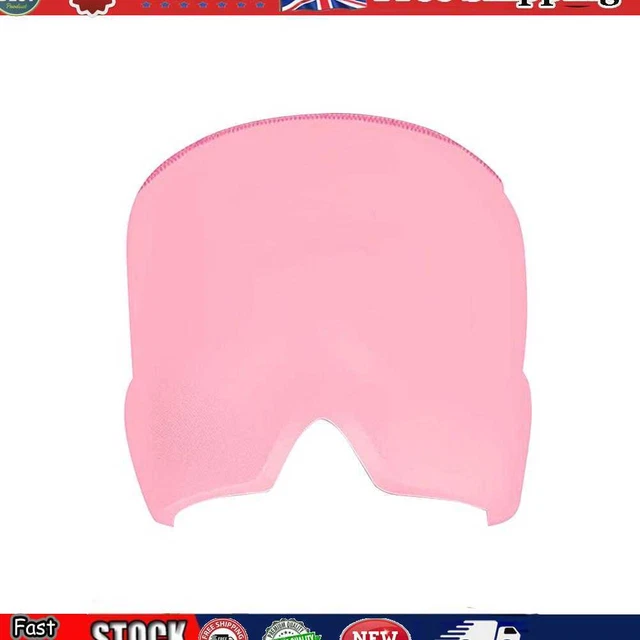 Máscara para ojos enfriamiento físico de gel terapia de dolor de cabeza para aliviar la migraña (rosa)