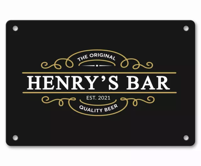 Personalised Bar Sign Garden Plaque Any Name Gift Bar Pub Backyard Bar Sign 20