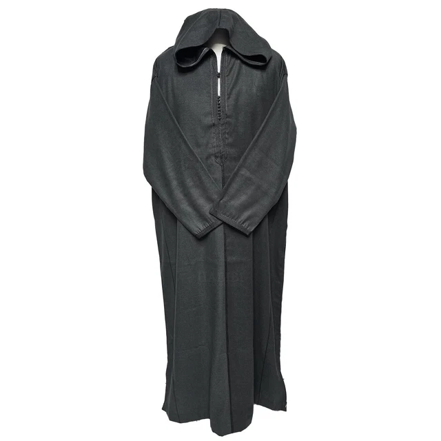 M148 Djellaba Marocaine à Capuche Homme Décontractée, Qamis Kaftan Blanc Manches Longues, Jalabiya Thobe Simple en Polyester, Commandes en Ligne Acceptées