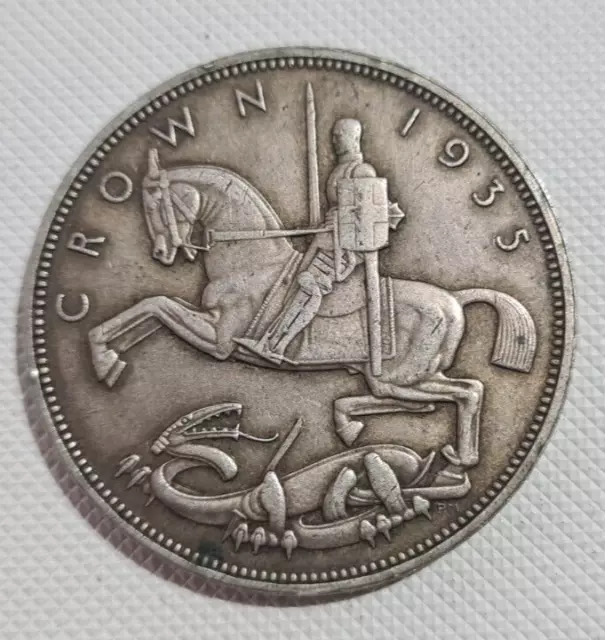 1935 Jubilee George V Rocking Horse Crown 27.98g 0.500 Silver Coin