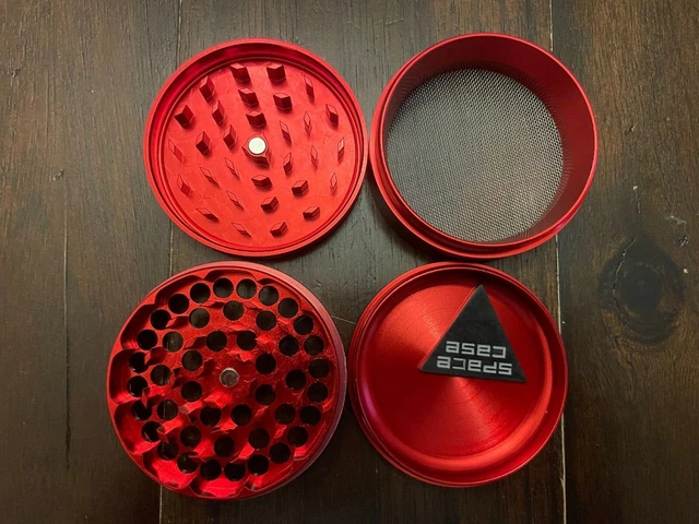 Space Case 63MM Spice Tobacco Herb Grinder -4 Piece- Red