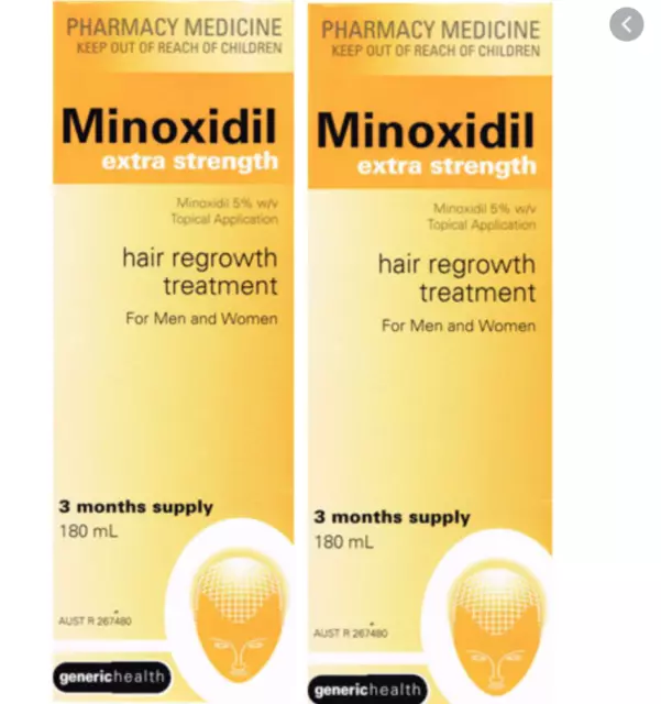 2XBottles OF SAME AS REGAINE 5%- 2 X 180mL =6 MONTH SUPPLY -HAIR LOSS TREATMENT 2