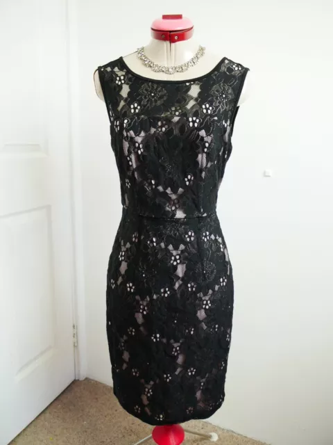 SPOIL YOURSELF Black Lace DRESS Size 8 Cocktail Party Retro Prom Formal Wedding 2