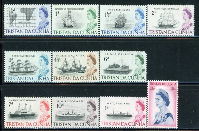 TRISTAN DA CUNHA 71-84 SG71-84 MH 1965 QEII Definitive short set of 11/14 CV$10