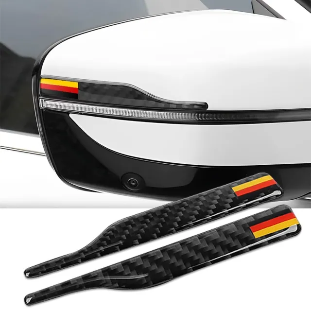 2*Carbon Fiber Side Rearview Mirror Guard Anti-rub Strip For BMW Audi Porsche