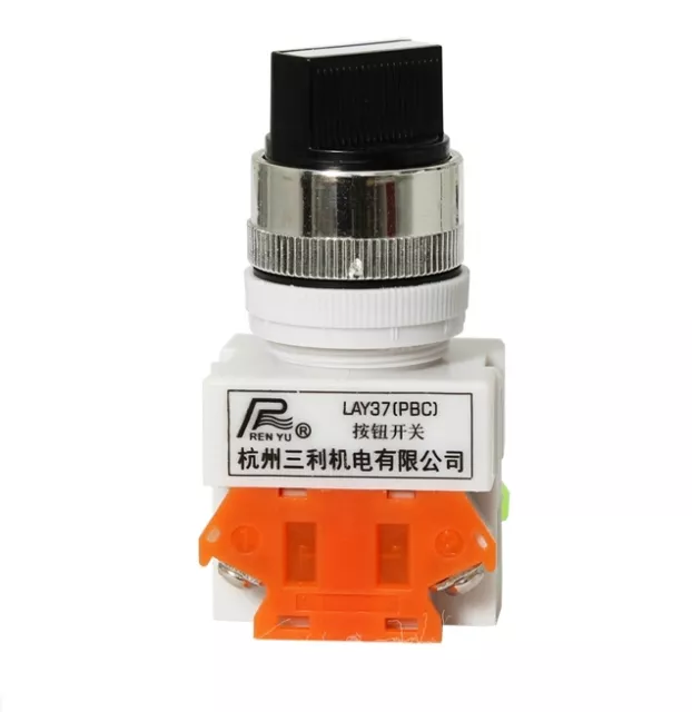 3 Position 2NO Momentary Select Selector Switch LAY37-20X33 22mm Mount