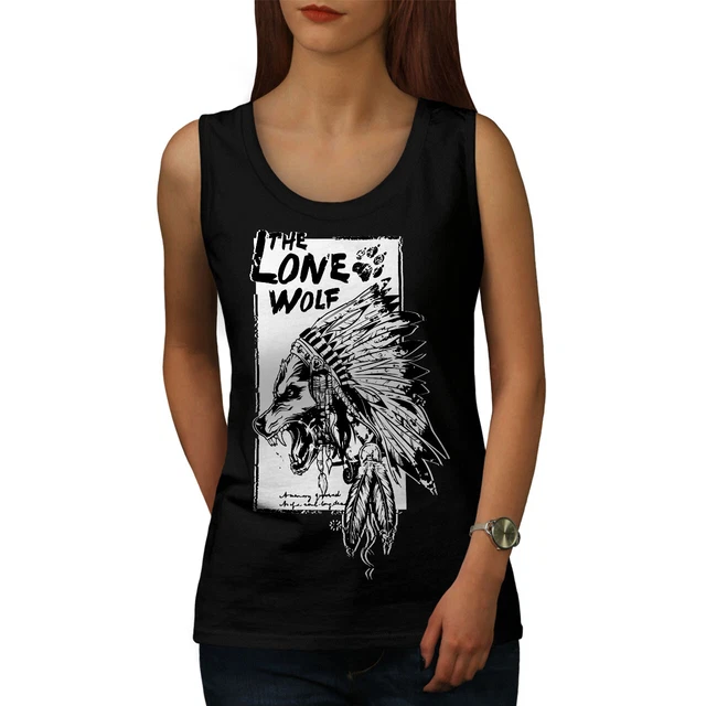 Maglietta canotta Wellcoda The Lone Wolf indiana donna, atletica selvaggia