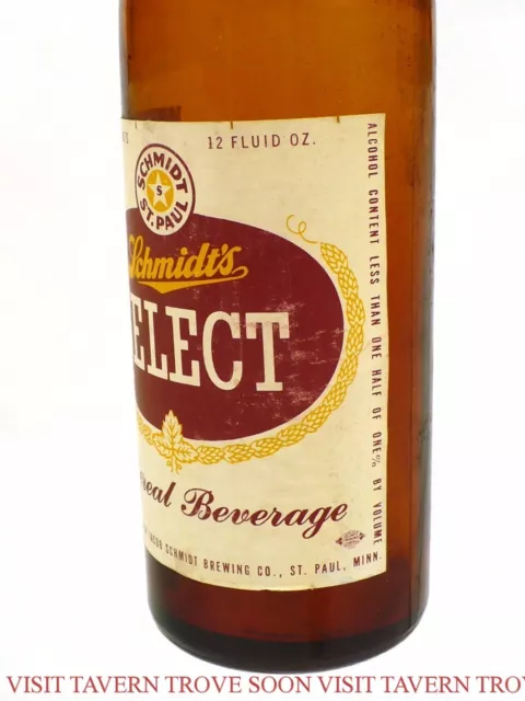 Original années 1950 bouteille de bière Schmidt's Select taverne Trove St Paul MN 3