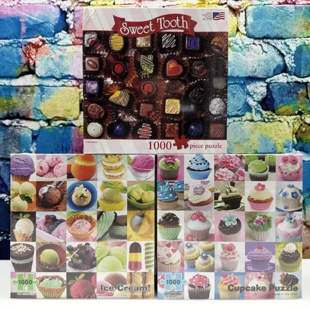 Cupcake Ice Cream Sweet Tooth 1000 Piece Jigsaw Puzzles New Sealed Desserts Yum!