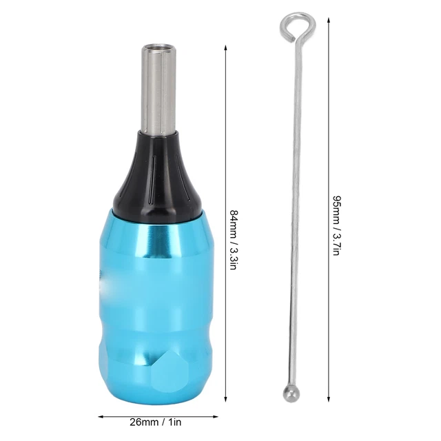 (azul) Empuñadura de tatuaje profesional de aleación de aluminio tatuaje ajustable