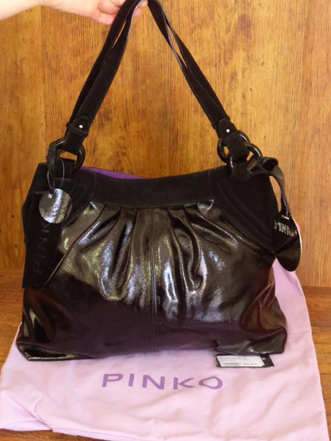 Sac Pinko En Cuir Et Velours Marron – Neuf Avec étiquettes, Modèle Porté épaule