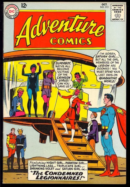 Adventure Comics #313 Very Nice Silver Age Superboy Vintage DC Comic 1963 FN-VF