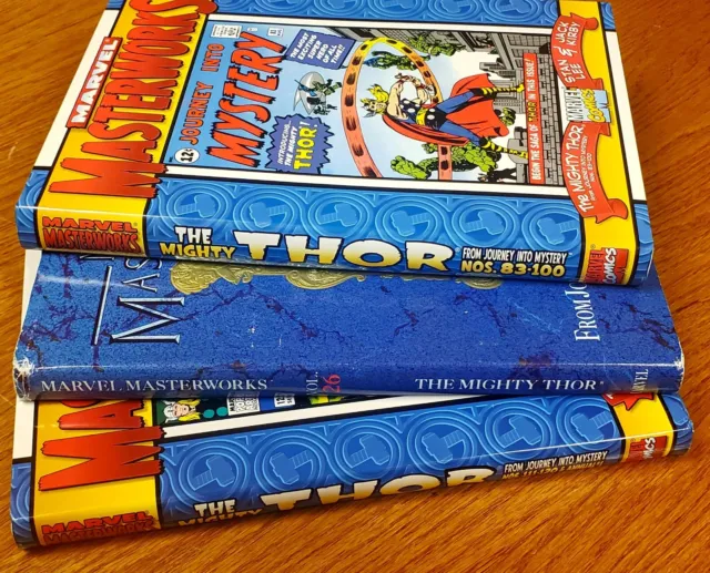 3 Book Hc Lot - Mighty Thor - Marvel Masterworks - Vol 1,  2 & 3 - Mmw Hardcover
