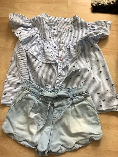 Girls Mothercare set blouse and shorts age 2-3 years