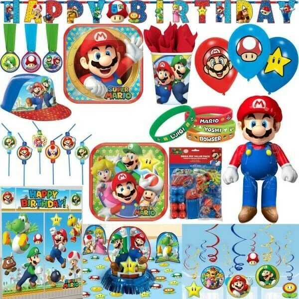 Super Mario Anniversaire D'Enfant Fête Décoration Set Motif Vaisselles de