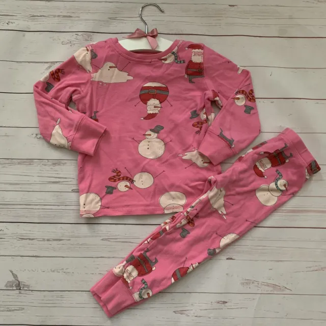 Girls 3 Years -Christmas Pyjamas - NEXT Pink Santa Snowman WINTER Long Sleeved