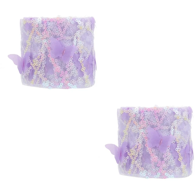Tüllstoff Rollen 2x Glitter Mesh Band Rolle Geschenk Verpackung Band
