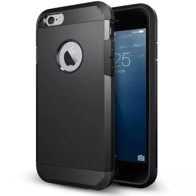 Luxury Armor Case for iPhone 6S 6 Slim Back Cover Black