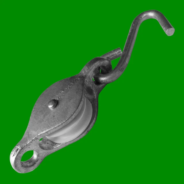 Poulie à Crochet Pivotante Acier Galvanisé 40mm - Parfaite Pour Levage Et Manutention