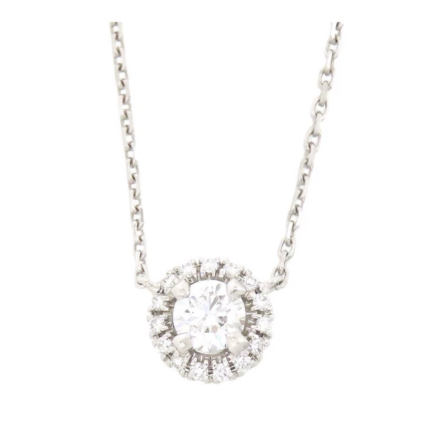 CARTIER LOVE CIRCLE Diamond Necklace 18 WG WG B7219400 188860