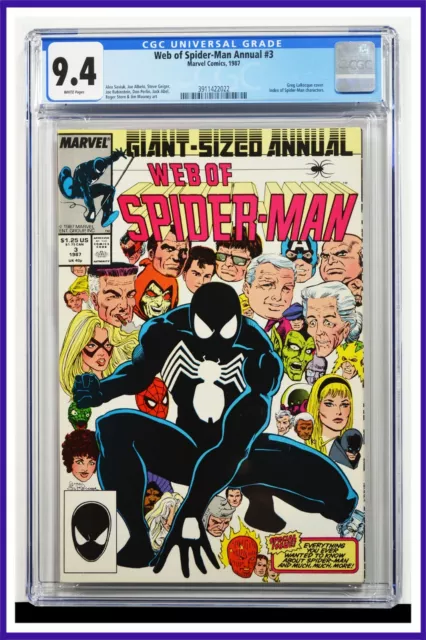 Web Of Spider-Man Annual #3 CGC Graded 9.4 Marvel 1987 White Pages Comic Book.
