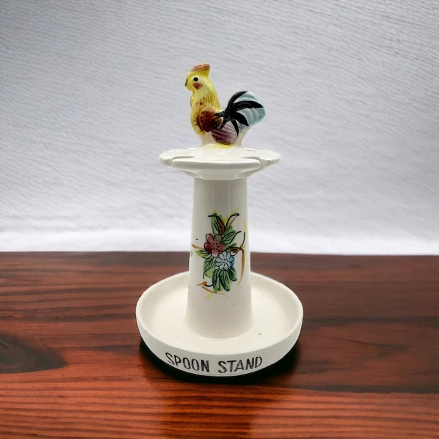 Vintage Ceramic Figural Chicken Spoon Stand Made in Japan Vintage Kitchen