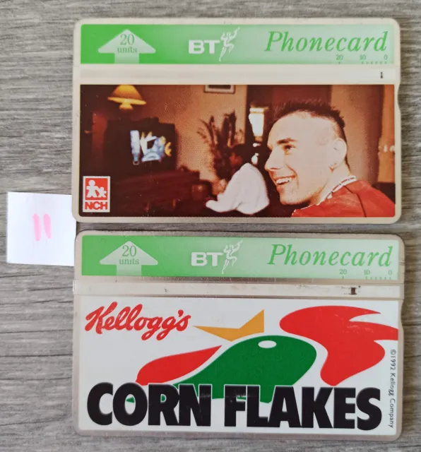 UK 2 TELECARTES / PHONECARDS voir photo lot n°11 NCH et Kellogg's Corn Flakes