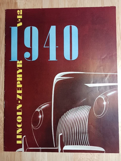1940 Lincoln Zephyr V-12 V12 8-page Vintage Car Sales Brochure Catalog