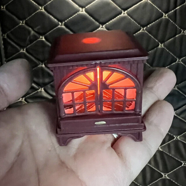 Dollhouse miniature model scene accessories with lights LED fireplace heater AU