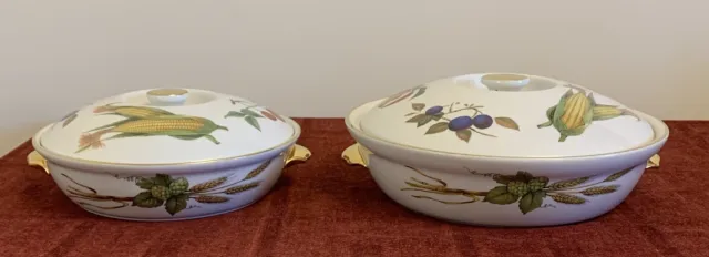 2 Royal Worcester Oven To Table Ware Lidded Dishes