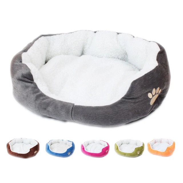 AU Pet Dog Cat Calming Bed Comfy Puppy Kitten Warm Fluffy Bed Mattress Fur Round