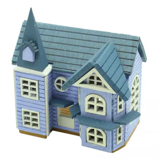 Blauer 3D-Puppenhaus-Bausatz zum Selbermachen für Kinder – lustiges Hausbauset