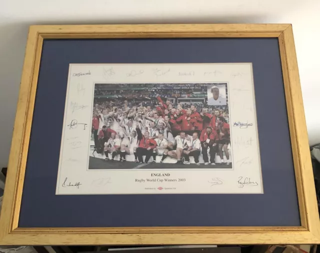 A very nice Framed ENGLAND RUGBY WORLD CUP WINNERS 2003 print