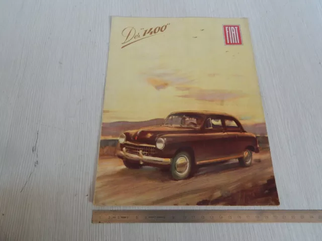 brochure depliant originale Fiat 1400 berlina e cabriolet lingua tedesco