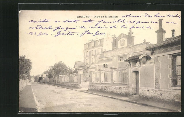 CPA Ermont, Rue de la Sation 1902