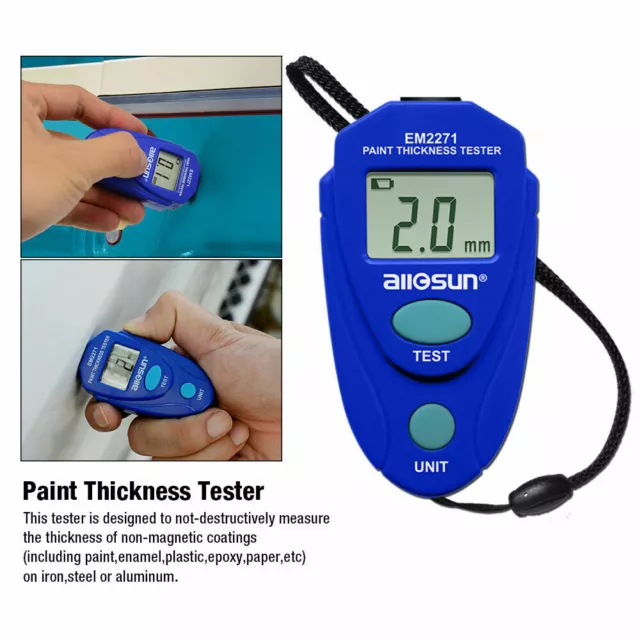 Mini Digital Car Paint Coating Thickness Tester Auto Measuring Gauge Meter 2.0mm