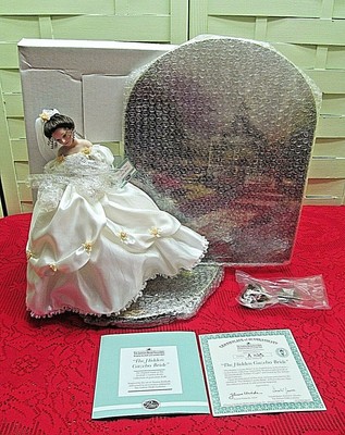 Rare Ashton Drake Thomas Kinkade HIDDEN GAZEBO BRIDE Porcelain Doll & Backdrop