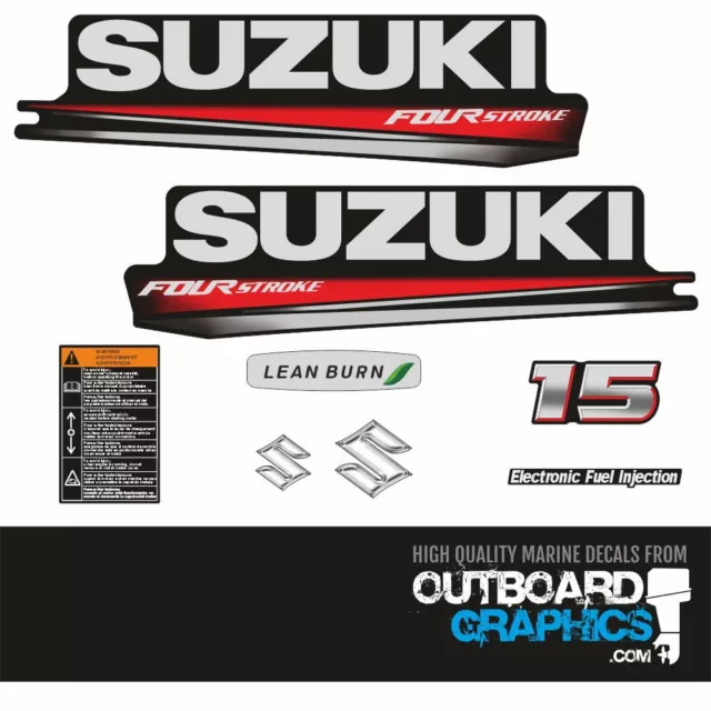 Suzuki DF15 15hp four stroke (2019) outboard engine decals/sticker kit