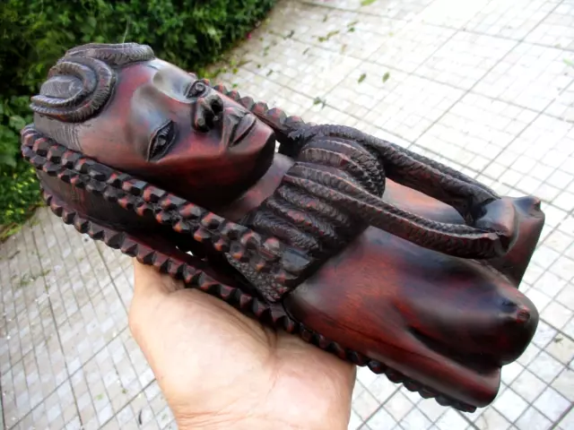 Vintage Thorough Hand Carved Wood African Art Sculpture Woman Perfect Bust