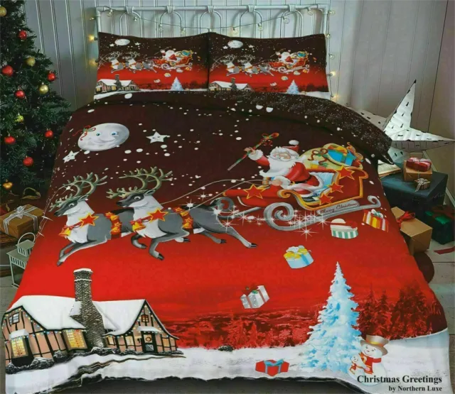 Set Piumoni di Natale Biancheria da letto 3D Regalo di Natale per Amati Posta Tracciata 2
