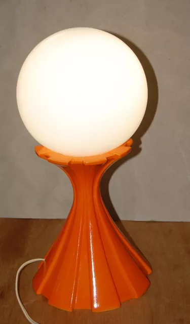 RAR Original Design 70er Kugel Lampe Tischlampe ORANGE SPACE Age POP ART 70s