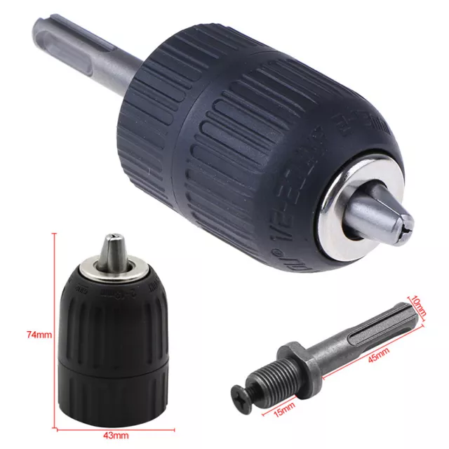 1Set 2-13MM 1/2-20UNF Drill Chuck with SDS Shaft Adaptor Keyless Heavy Duty T_MJ
