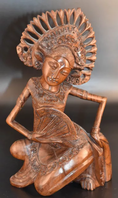 Bali Figur Skulptur Tänzerin native Culture Palisander Holz Schnitzerei Handarbe